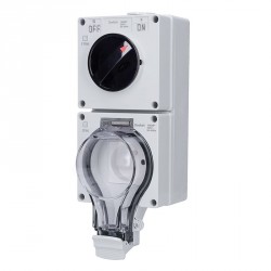 Solight zásuvka IP66 s vypínačem, vodotěsná a prachotěsná
