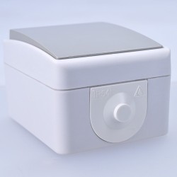 Solight vypínač do vlhka IP54, č.1 jednopólový, šedý