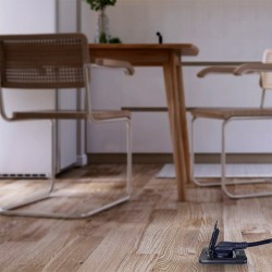 Solight vestavná podlahová zásuvka, IP55, obdélníkové víčko, matná černá